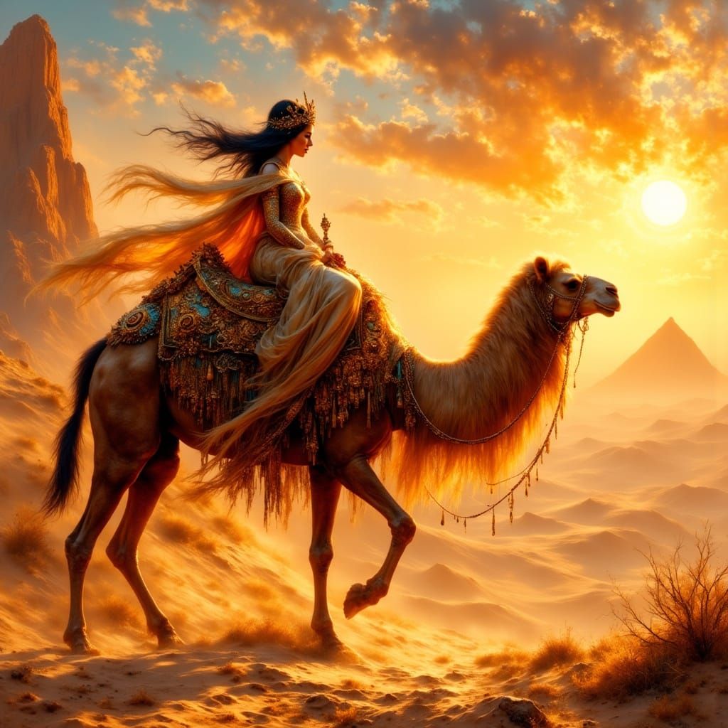 Regal Desert Rider in Golden Light