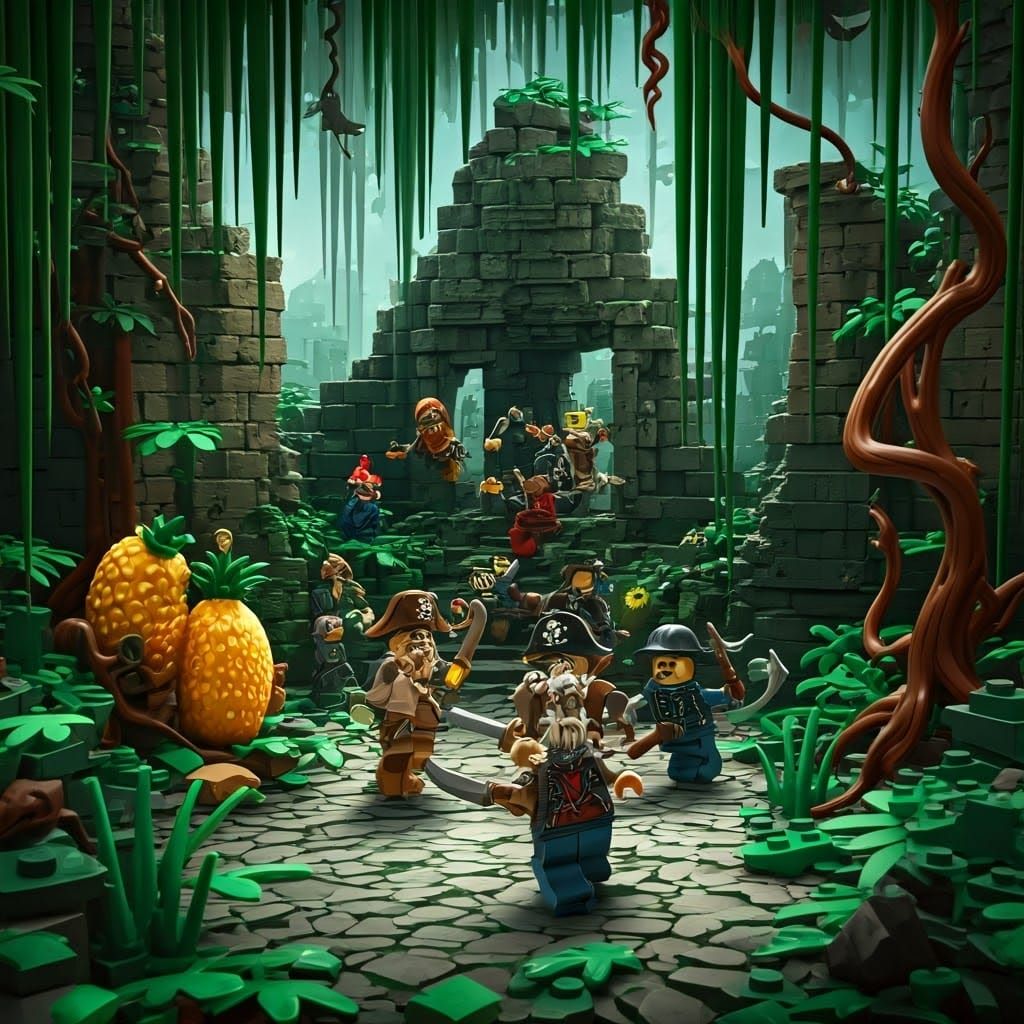 Pirates and Ninjas Engage in Epic LEGO Battle Amidst Ancient...