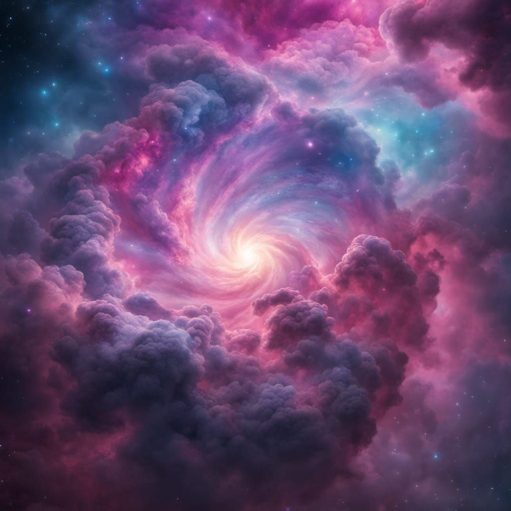 Dreamcore Galaxy with Pink and Purple Clouds