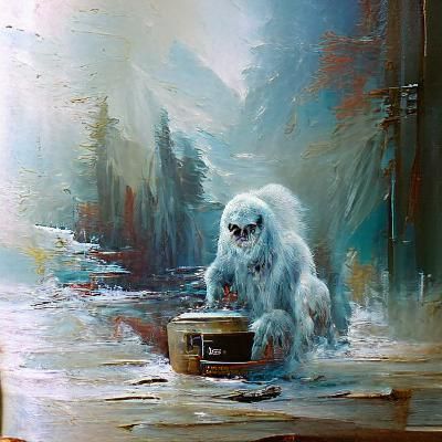 Yeti Portrait in Oil Painting Style