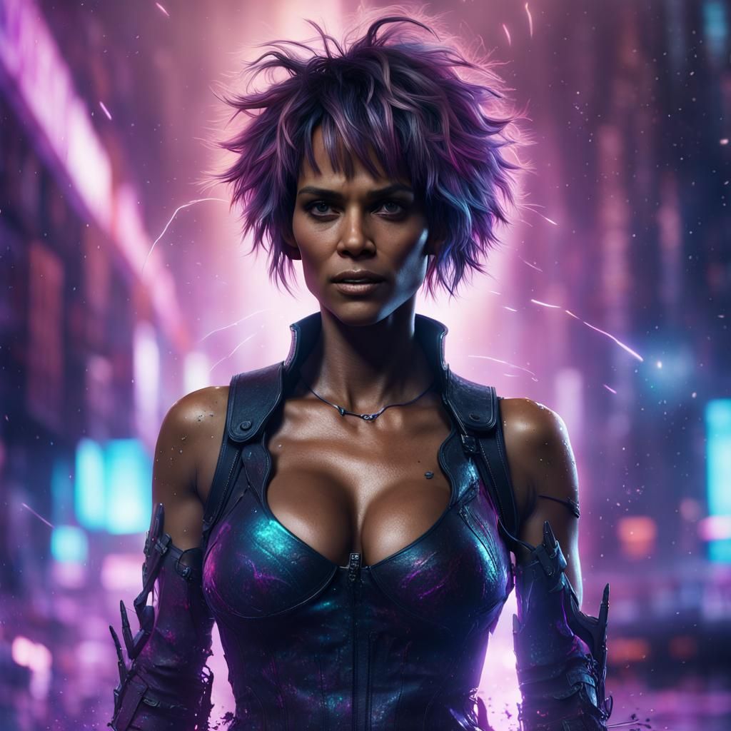 Cyberpunk Aerial View with Ultraviolet Lighting