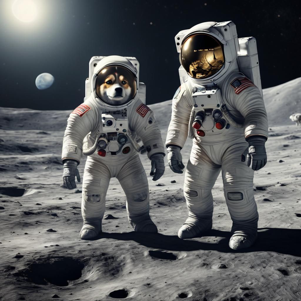 Man and Dog on the Moon: A Giant Leap