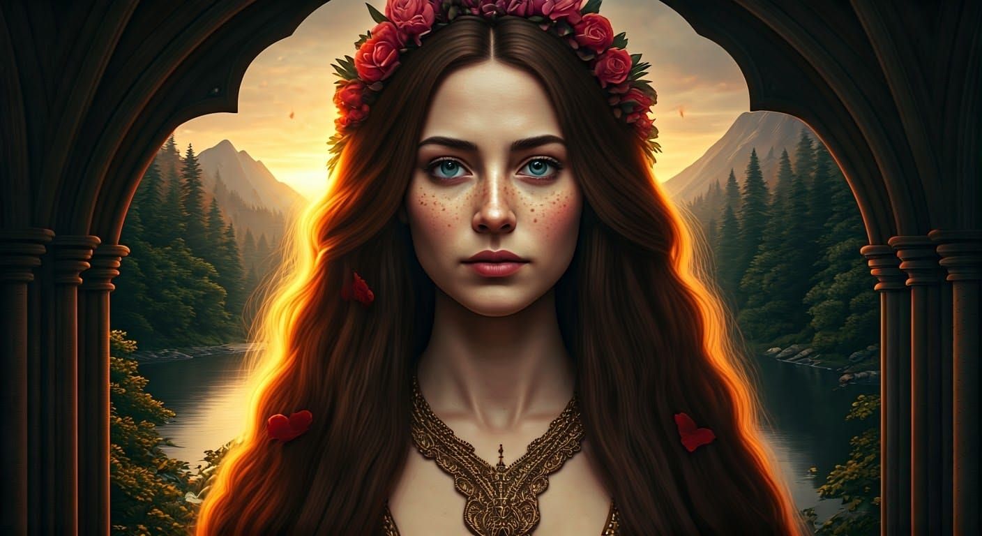Gothic Woman Portrait in Hyperrealistic Style