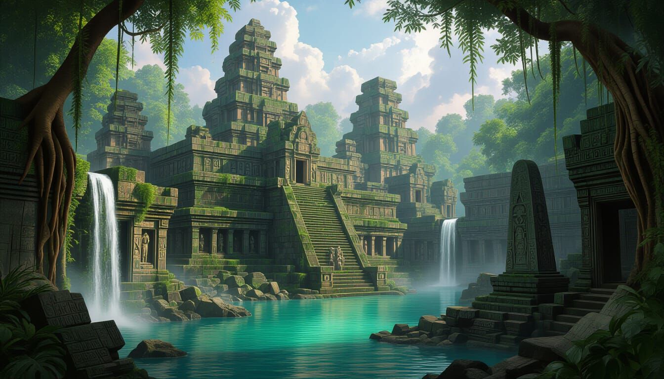 Jungle Reclaims Lost City Ruins in Digital Matte Painting