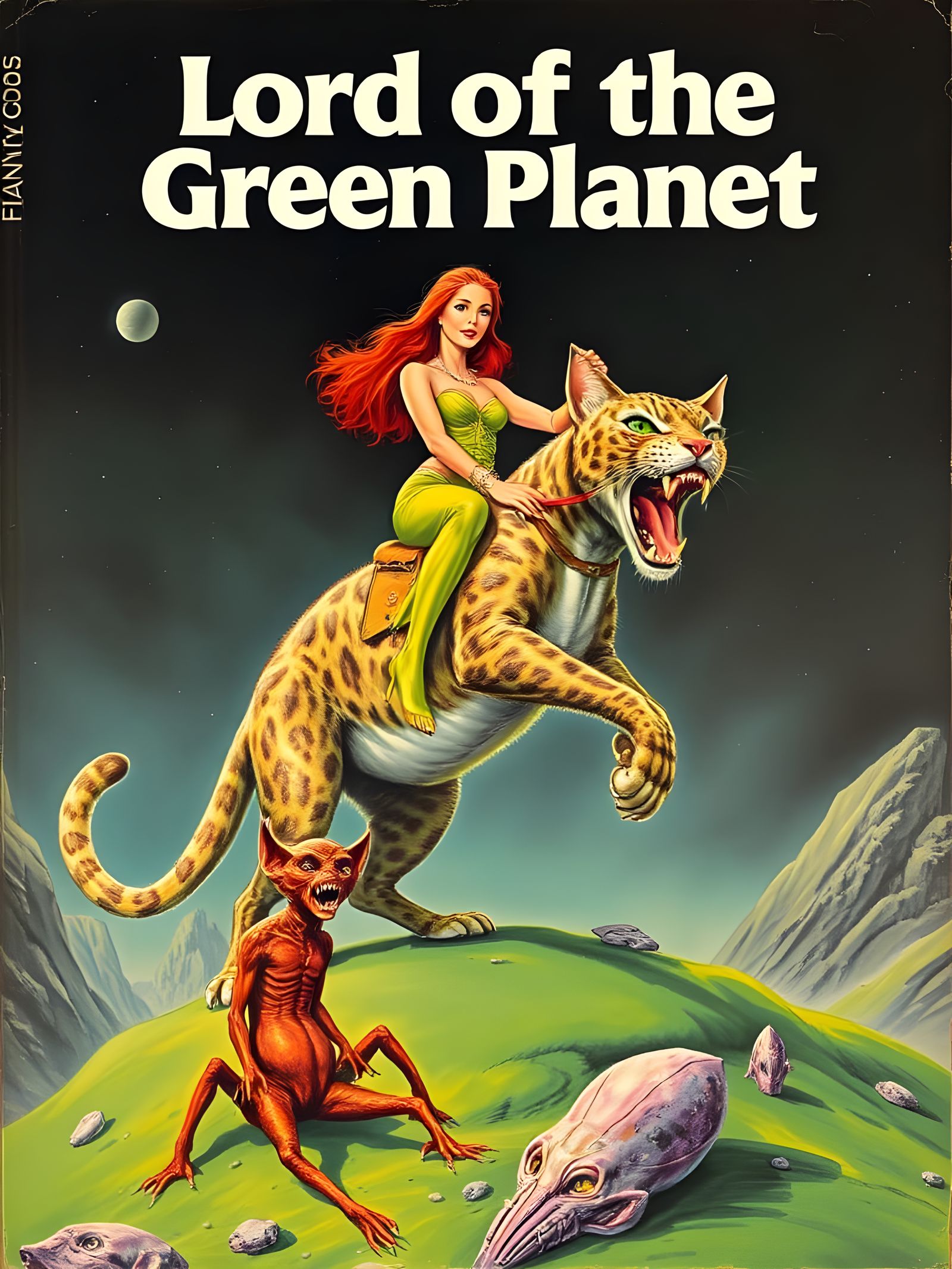 Star Woman on Green Planet: Retro Sci-Fi Cover