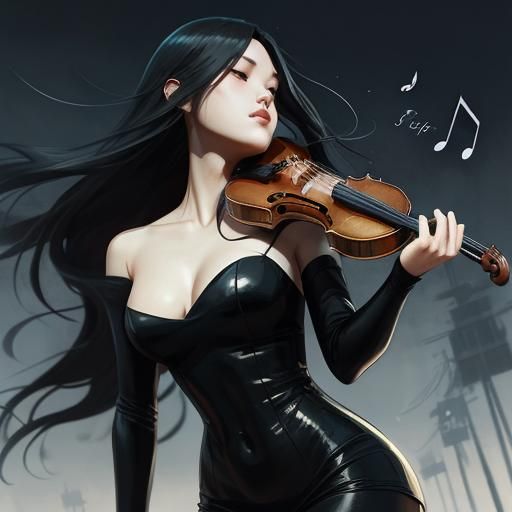 Flowing Music Notes in Comic Book Style