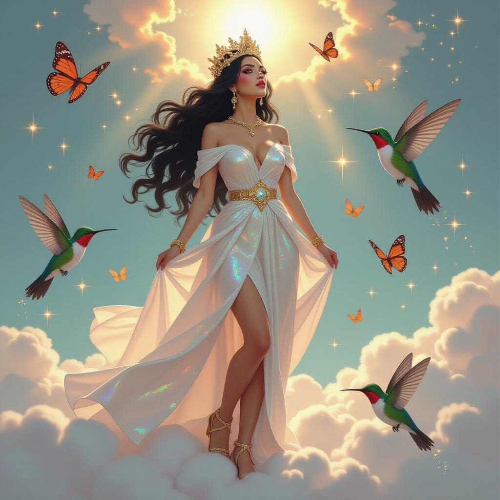 Goddess Rhiannon in Painterly Fantasy Illustration Style