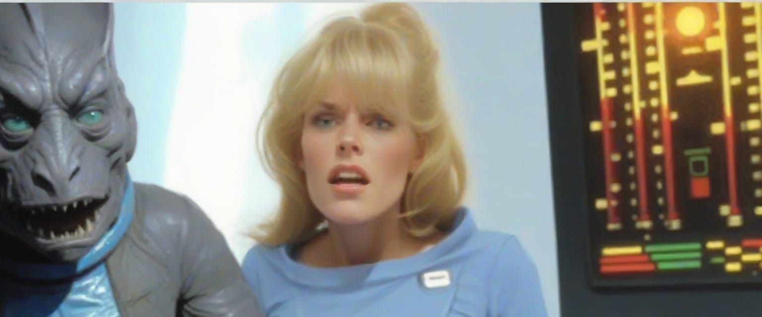 Surreal Warrior in Sci-Fi Landscape