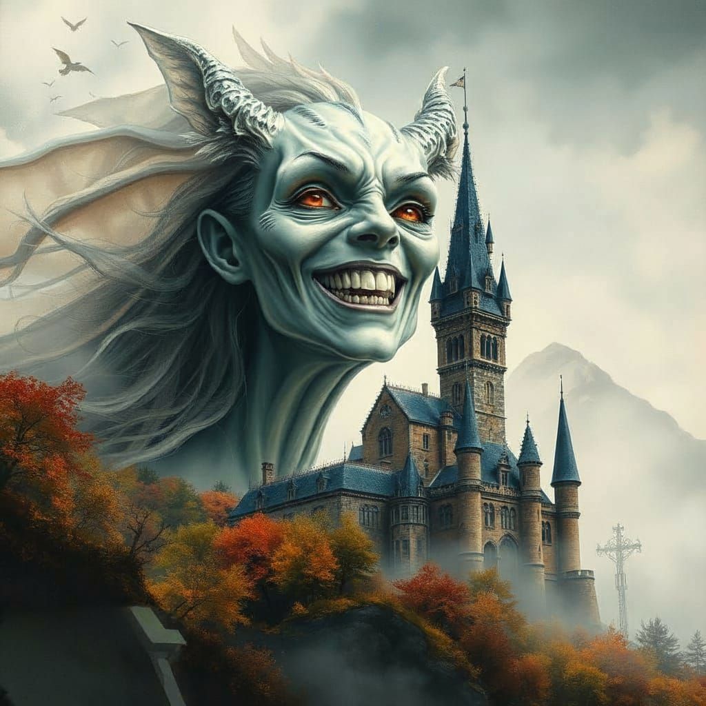 Banshee Smiling at Autumn Castle in Niflheim