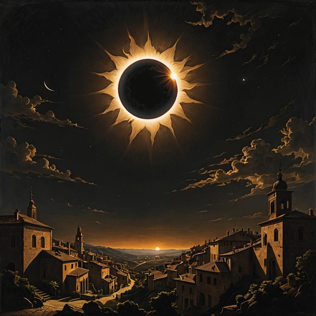 Total Solar Eclipse in Caravaggio Style