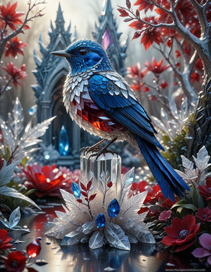 Fantasy art - crystal bird