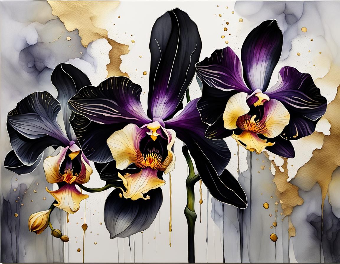 rare black orchid flower