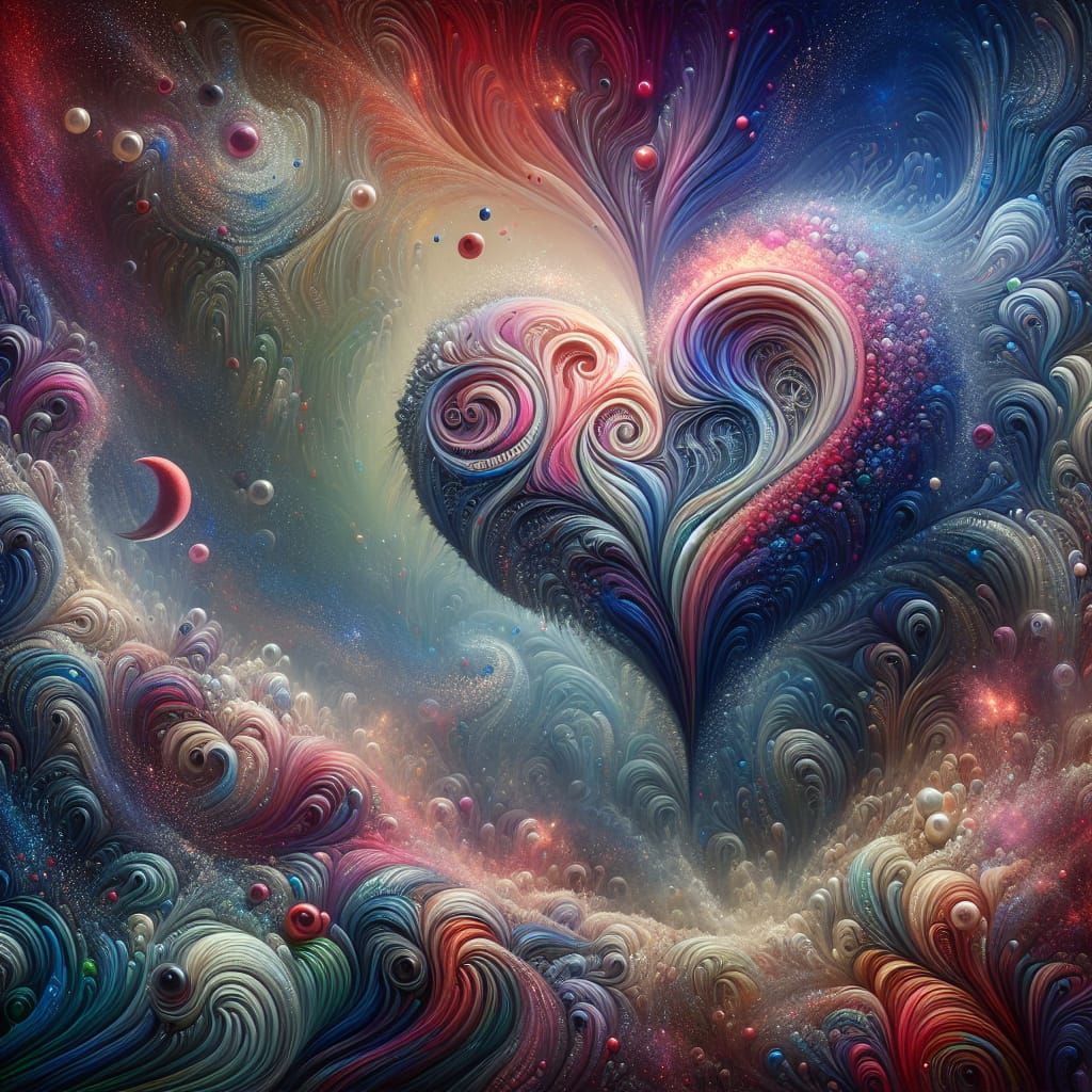 Fantasy Matte Painting: 'I Heart You' in Deep Colors