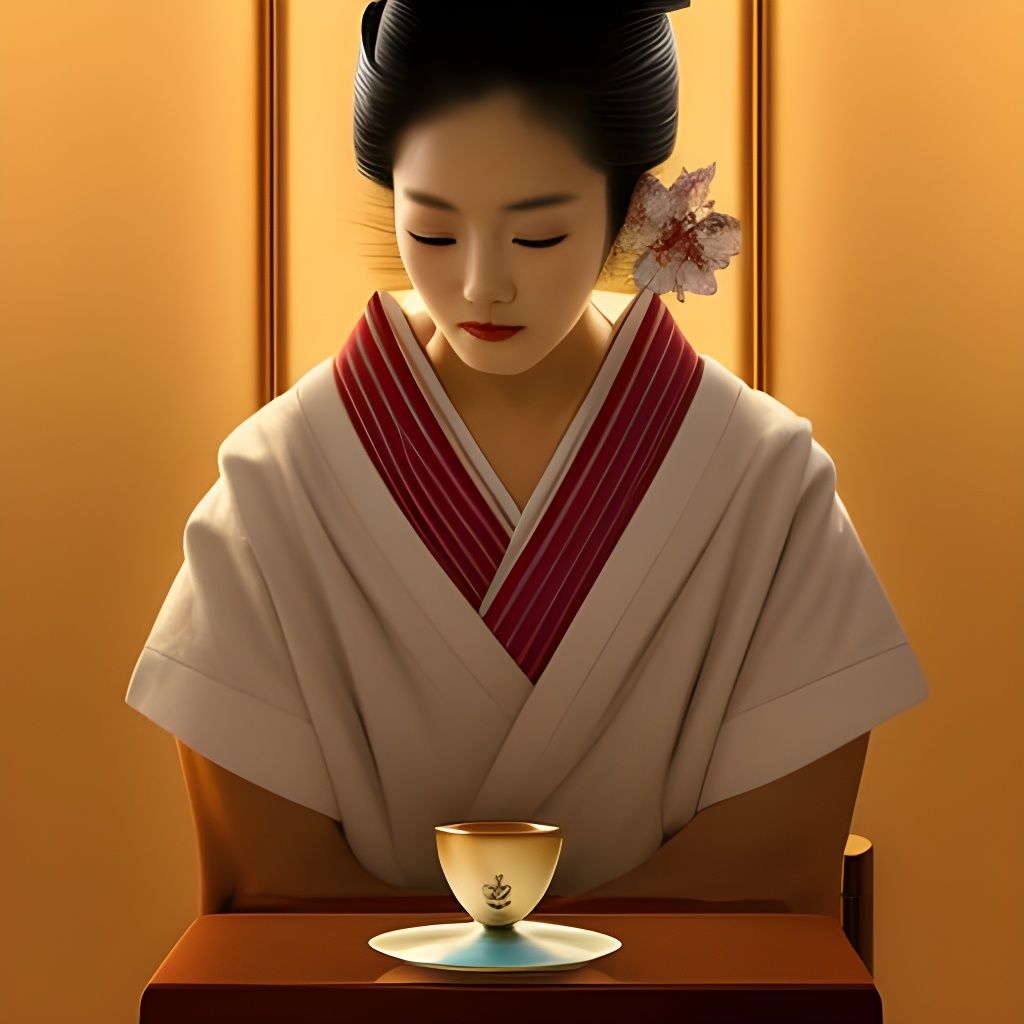 A geisha student practices the tea ceremony