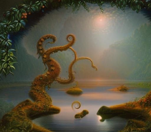 Luminous Amazon Rainforest Digital Painting