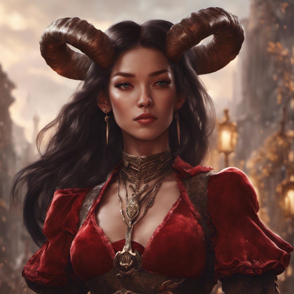 Irene as Tiefling: Fantasy Art Portrait