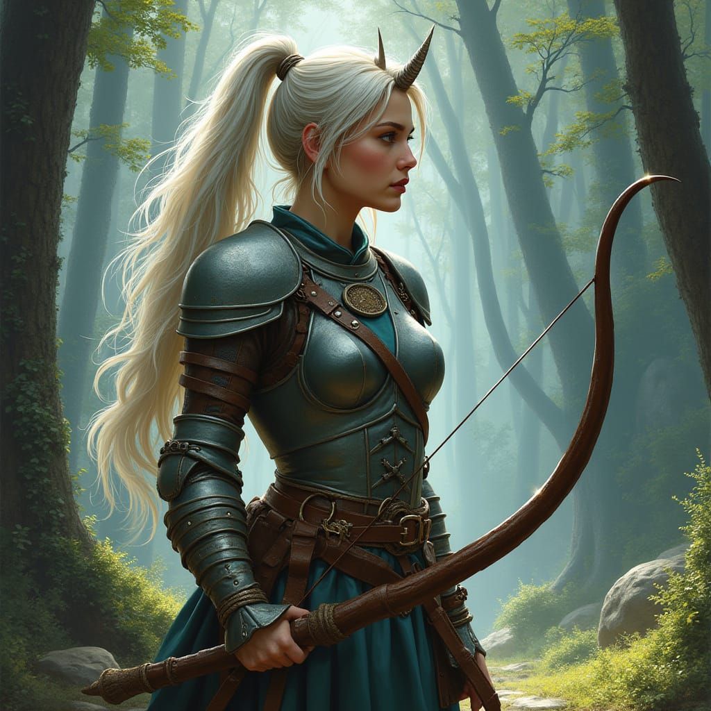 Female Centaur Ranger in Fantasy Forest