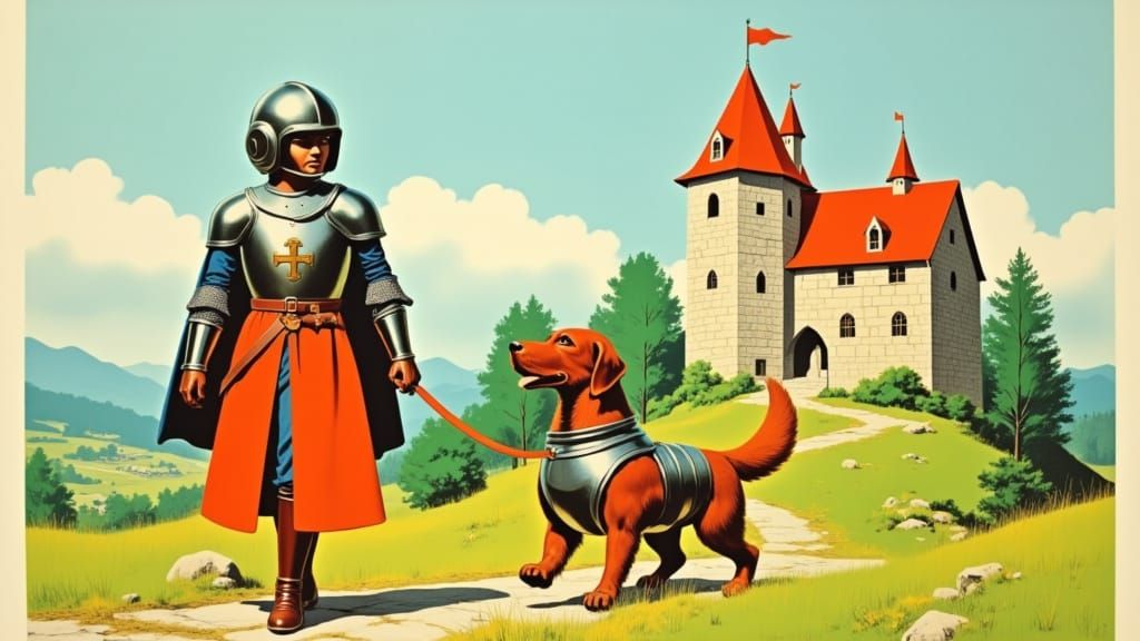 Medieval Boy Robot and His Loyal Companion