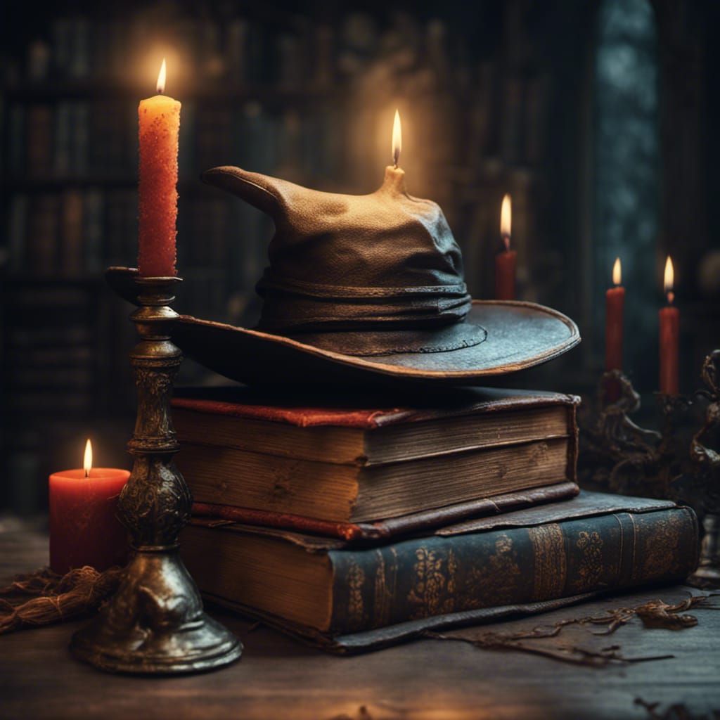 Vintage Witchcore Still Life with Books and Candle