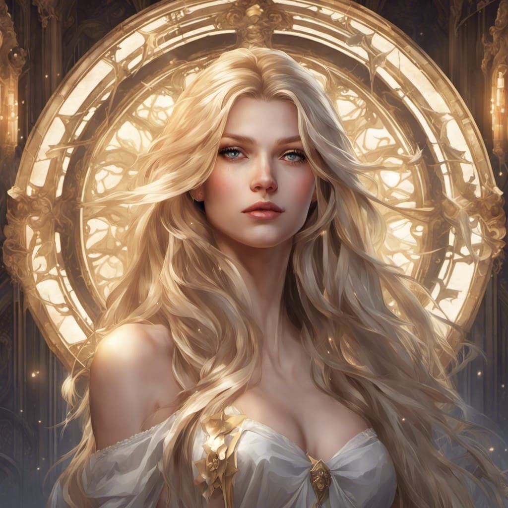 Blond Norn in Sparkling Moonlight Palace