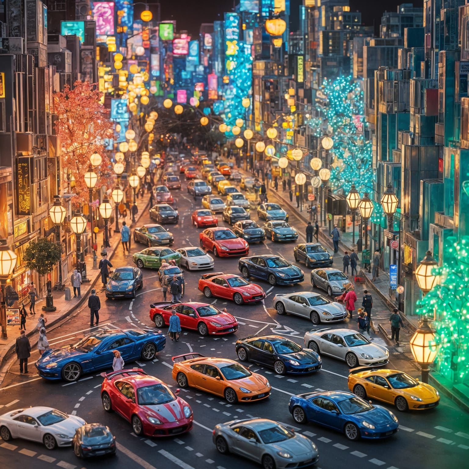 Miniature Cityscape with Tilt-Shift Effect