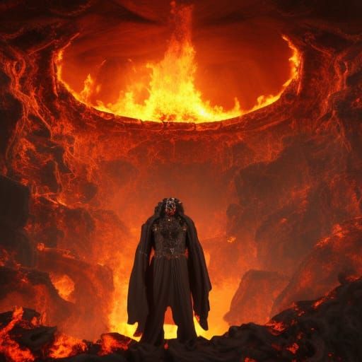 Hades in Blazing Inferno: Epic Digital Painting