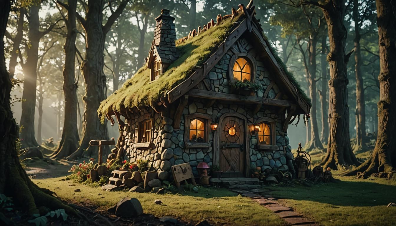 Enchanting Elf House in Cinematic Style