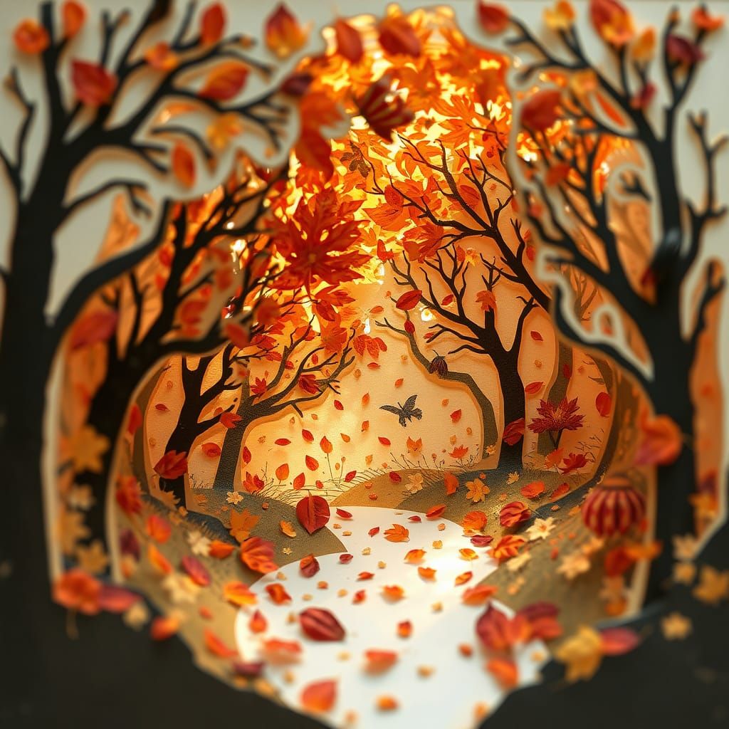 Encaustic Paper Art: Autumnal Whispers in Earthy Tones