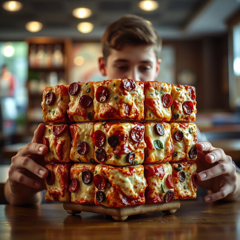 Pizza Rubik's Cube Advertising Photo