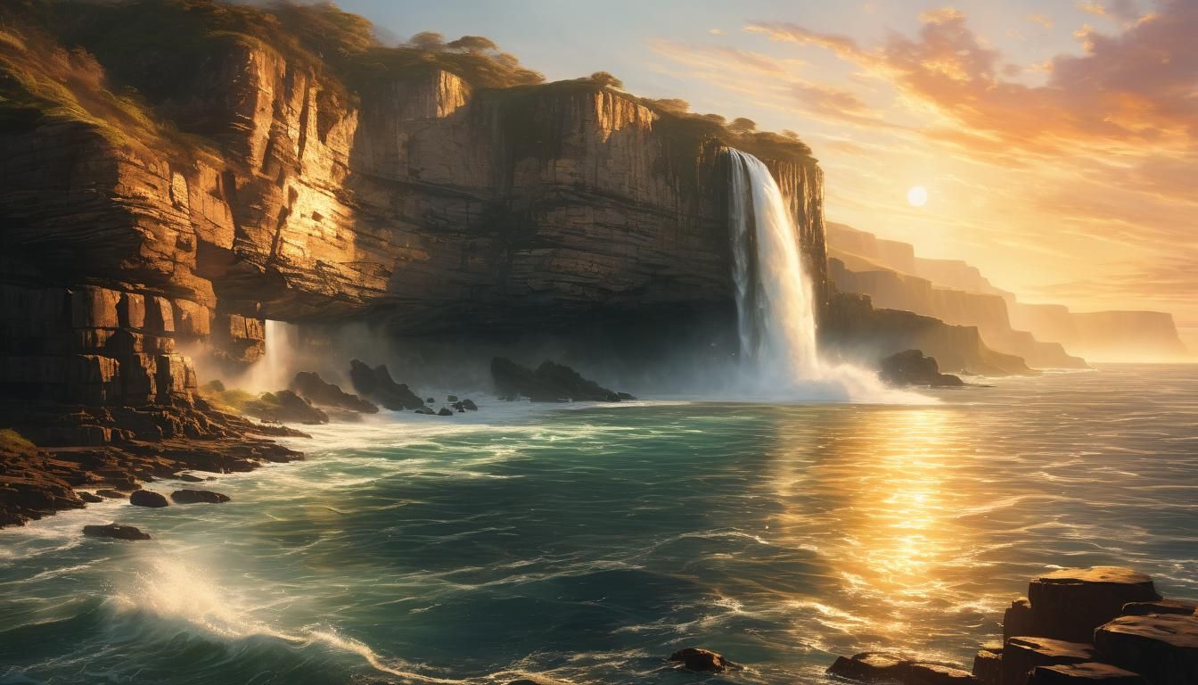Surreal Landscape Painting: Cliffs of Sunburst