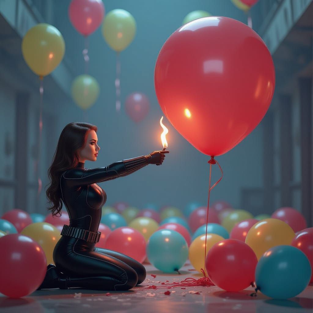 Black Widow with Flame in Adi Granov Style