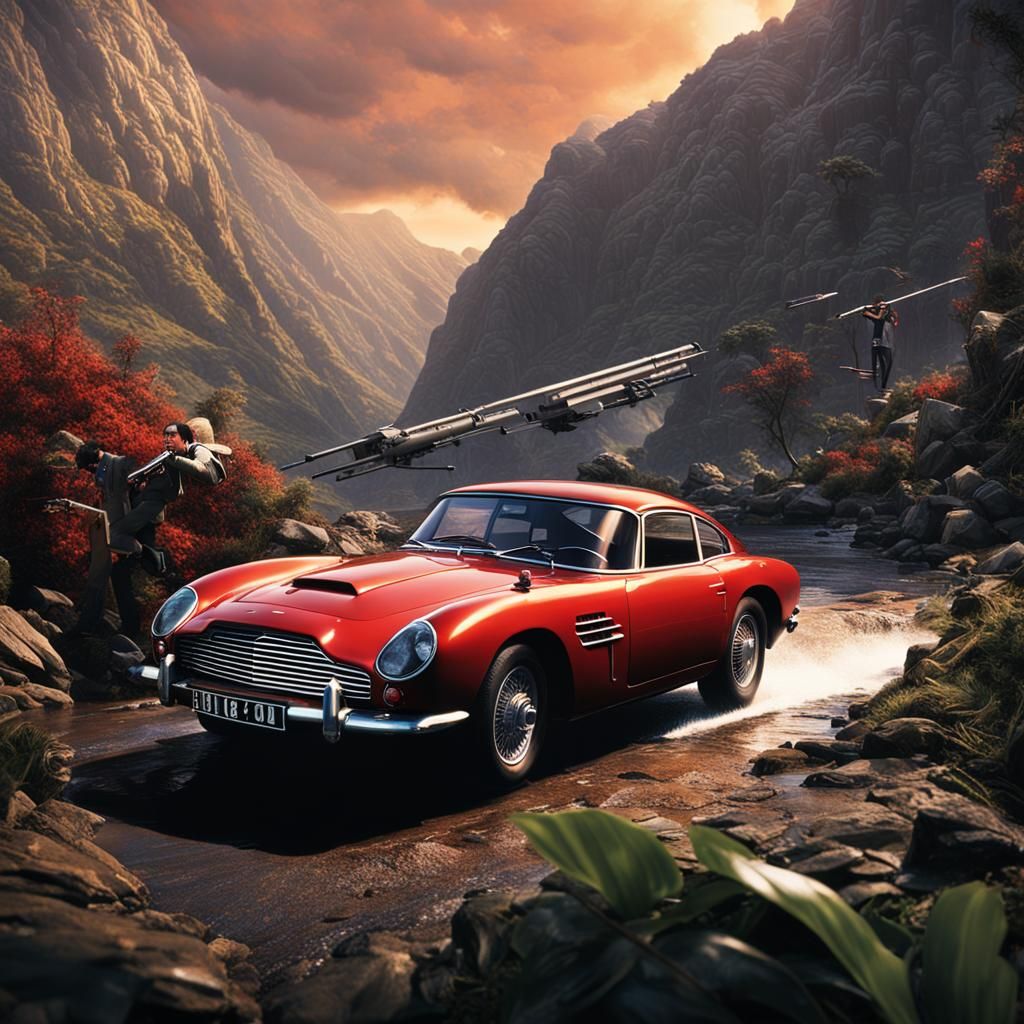 James Bond 007 Action Scene: Detailed Matte Painting