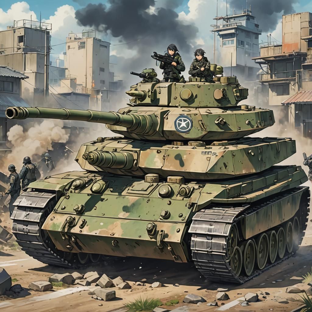 Anime Style Tank in Japanese Manga Art