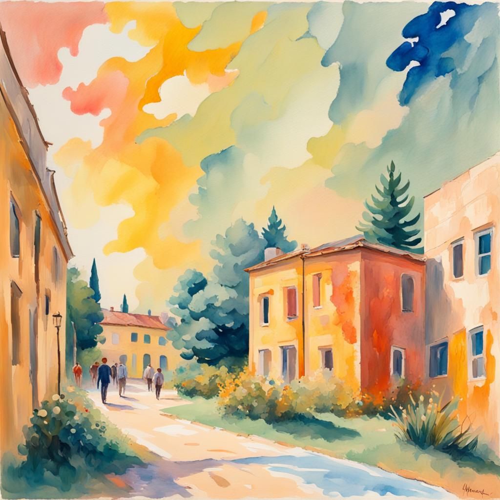 Gouache Style Trip: Watercolor Impressionist Masterpiece