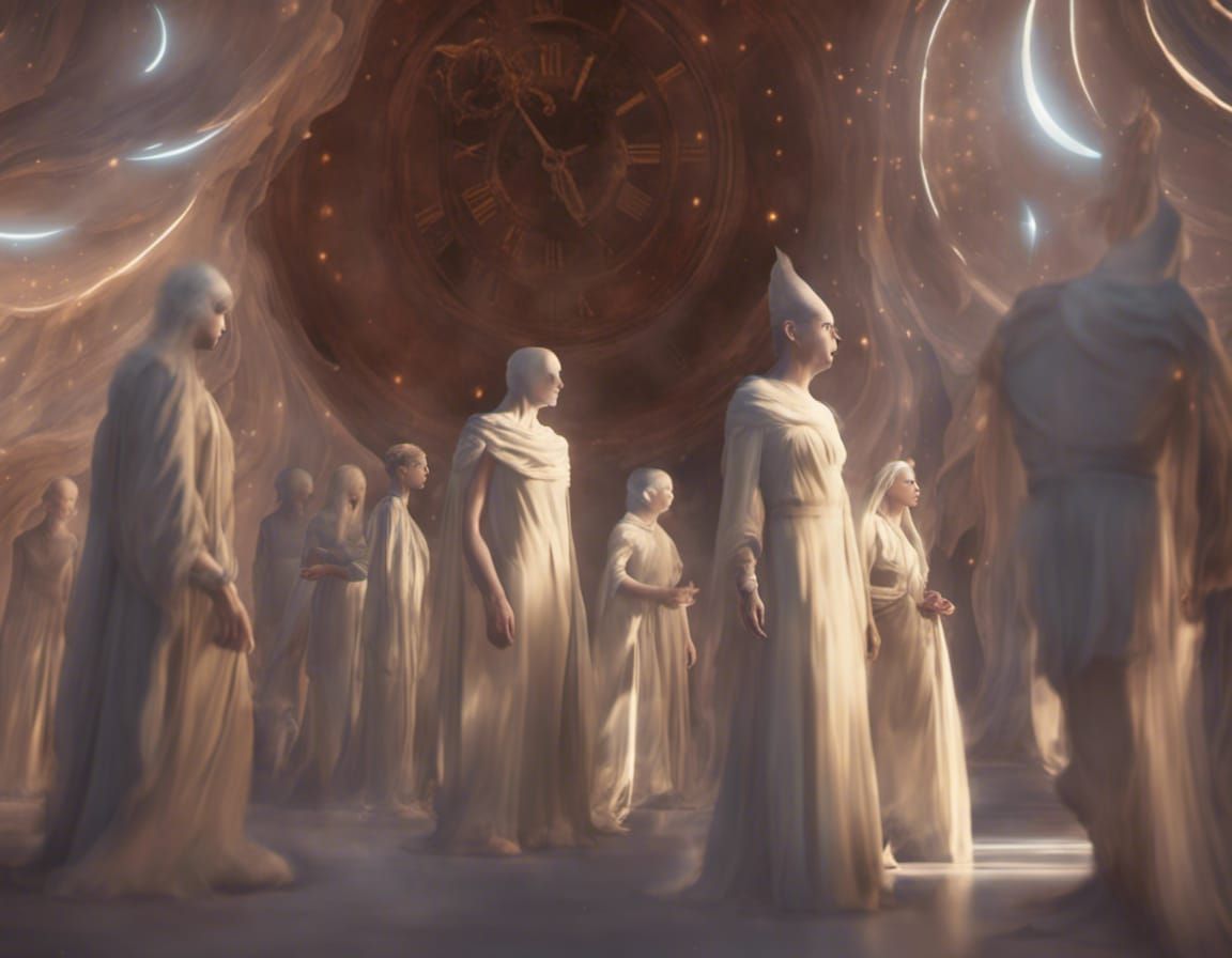 Ethereal Sky People in Mystical Dreamscape