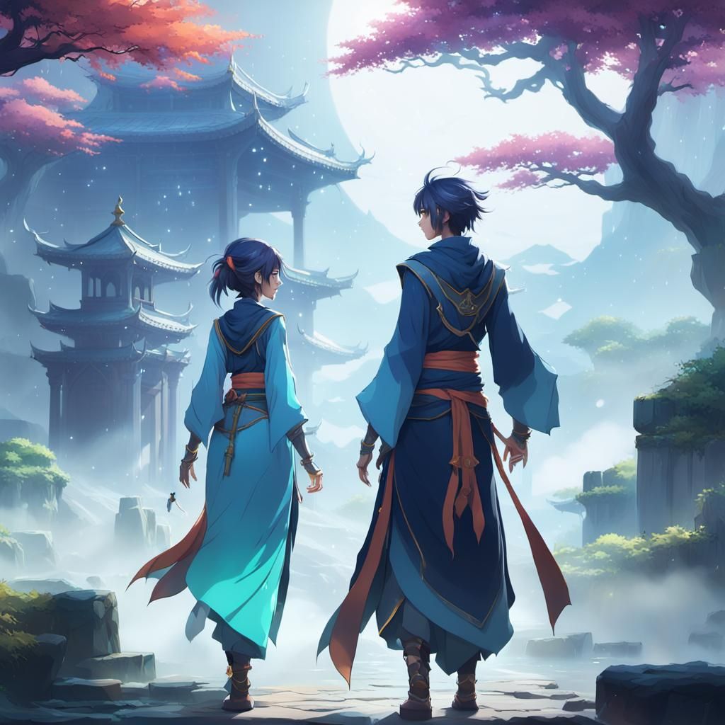 Fantasy World Meeting in 3D Anime Style