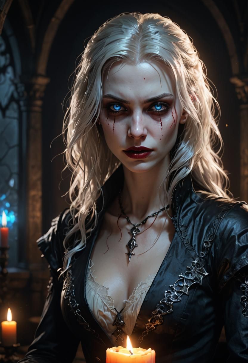 Gothic Vampire Portrait in Artstation Style