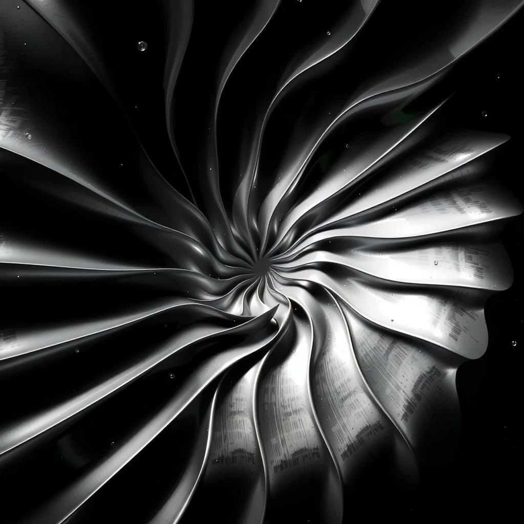 Monochrome Metallic Ulam Spiral in 3D
