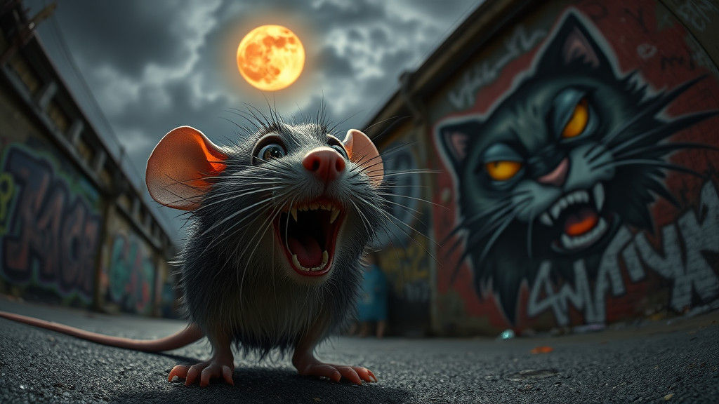 Pixar Rat's Urban Nightmare: Graffiti Cat