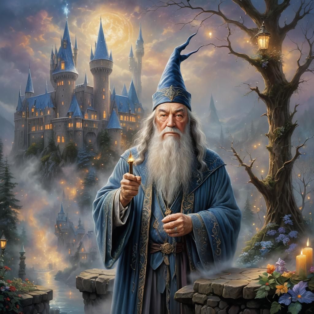 Young Albus Dumbledore in Ethereal Fantasy Style