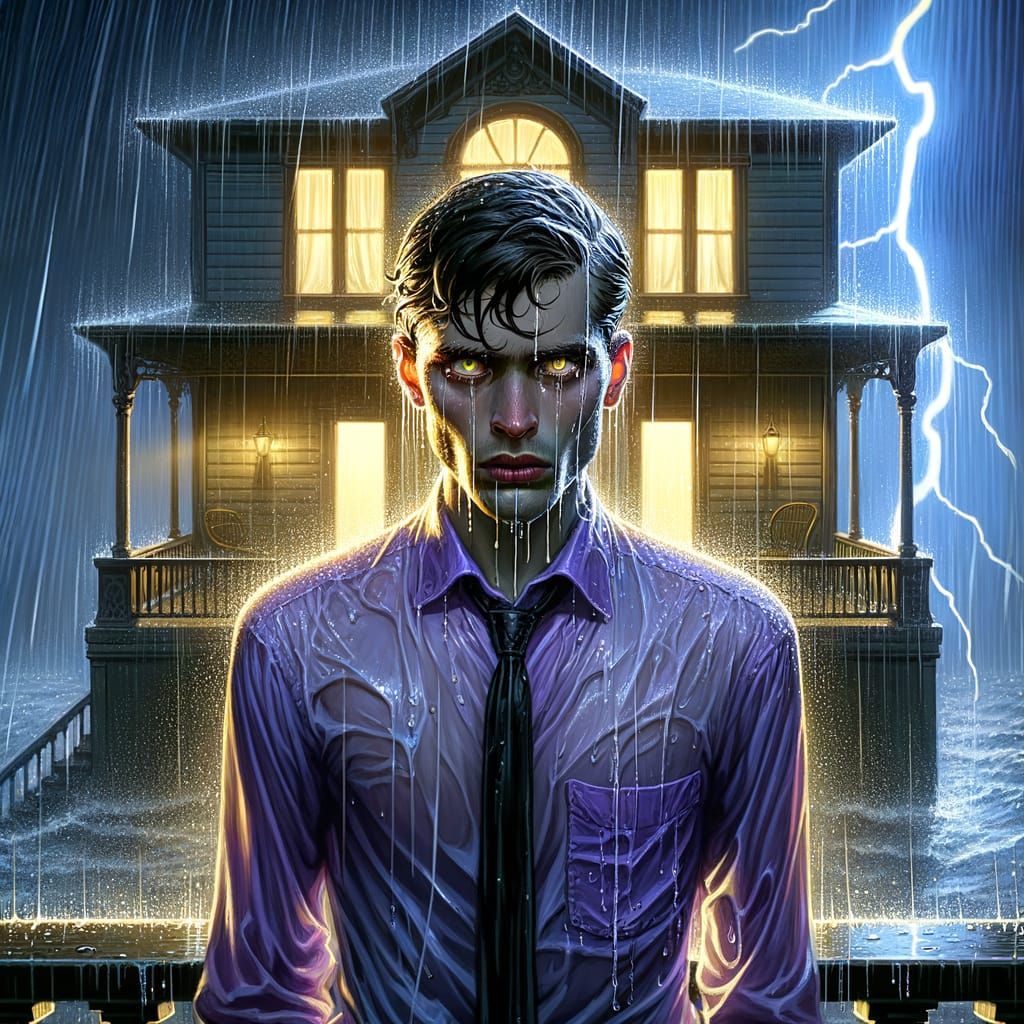 Man in Stormy Night: Gothic Romance & Supernatural Drama