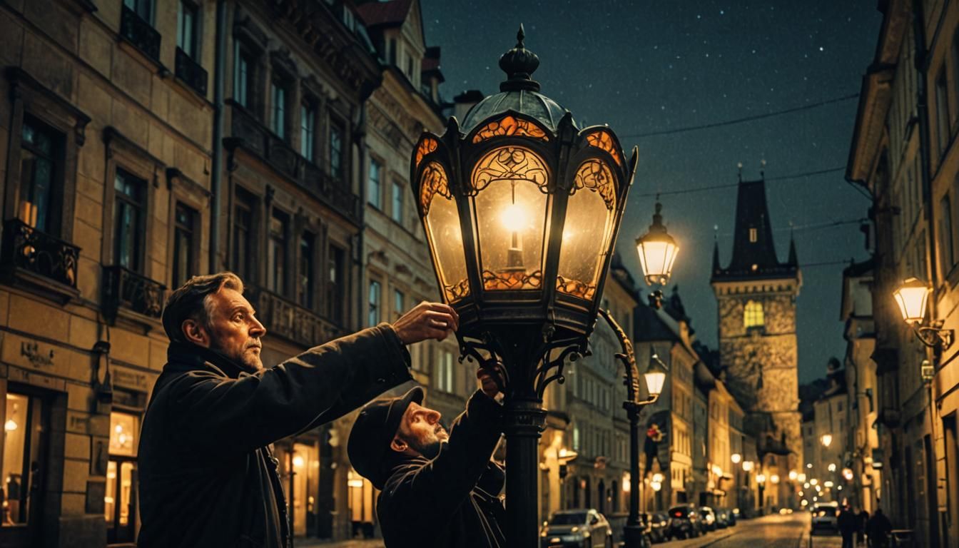 Art Nouveau Prague Street Lamp Lighting