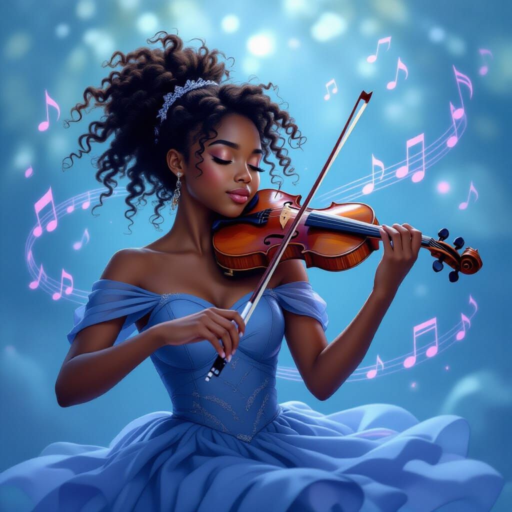 Ethereal Violinist in Dreamy Hues