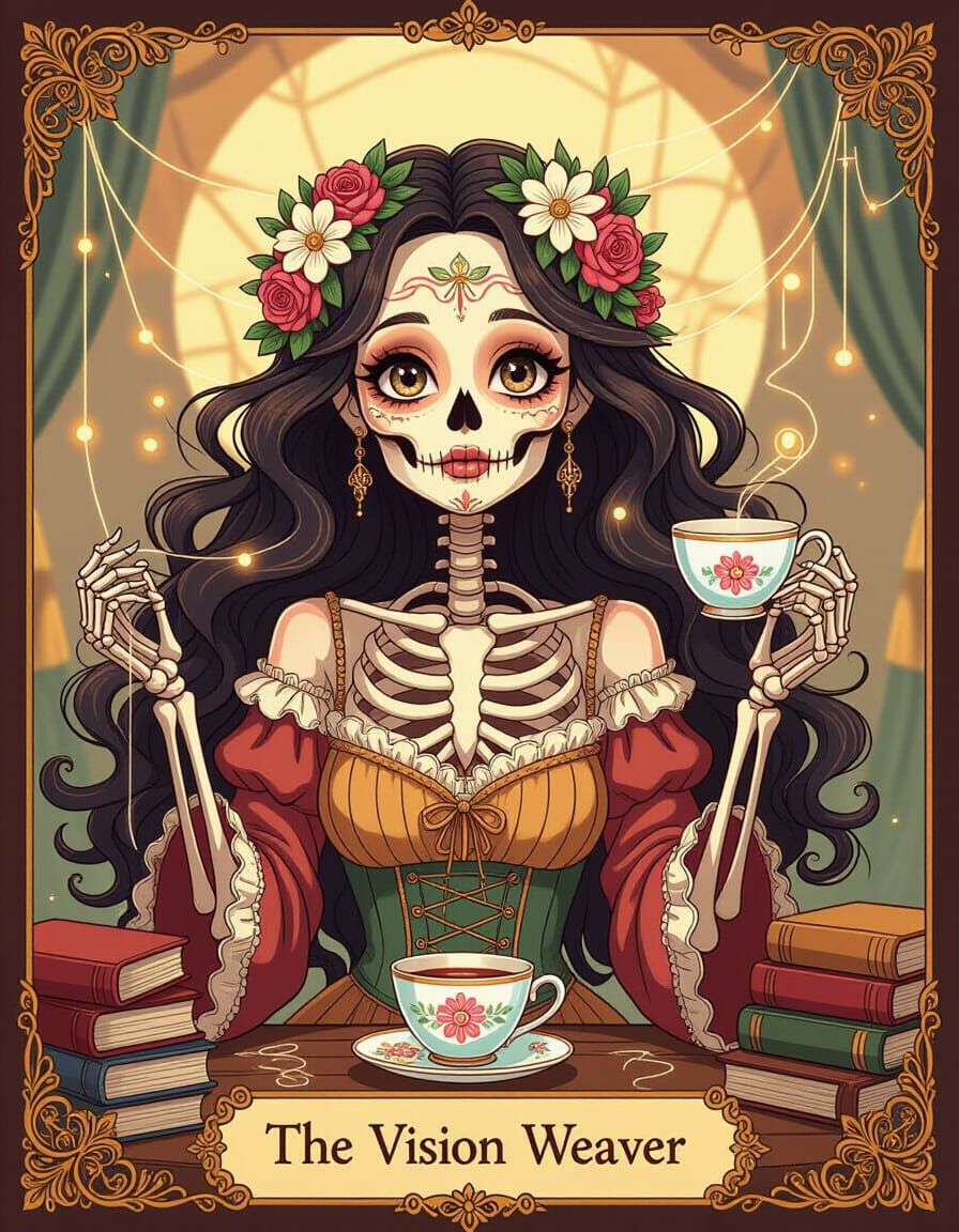 Whimsical Vision Weaver Tarot Card in Anime Style