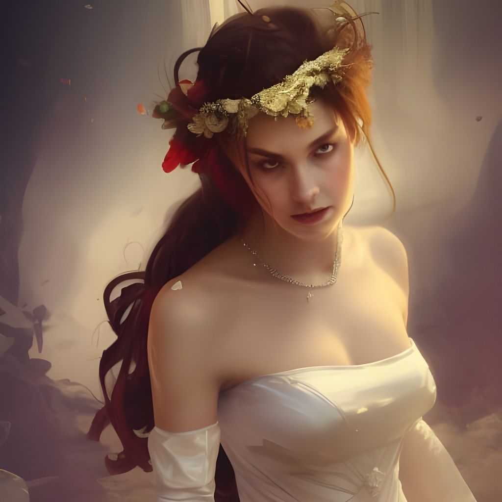 Haunting Princess in Bloodied Wedding Dress