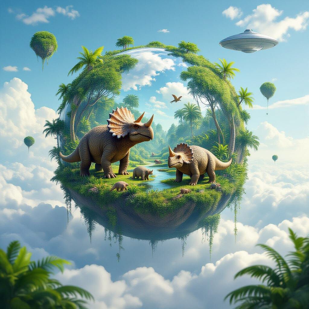 Cretaceous Life Thriving on Floating Sphere