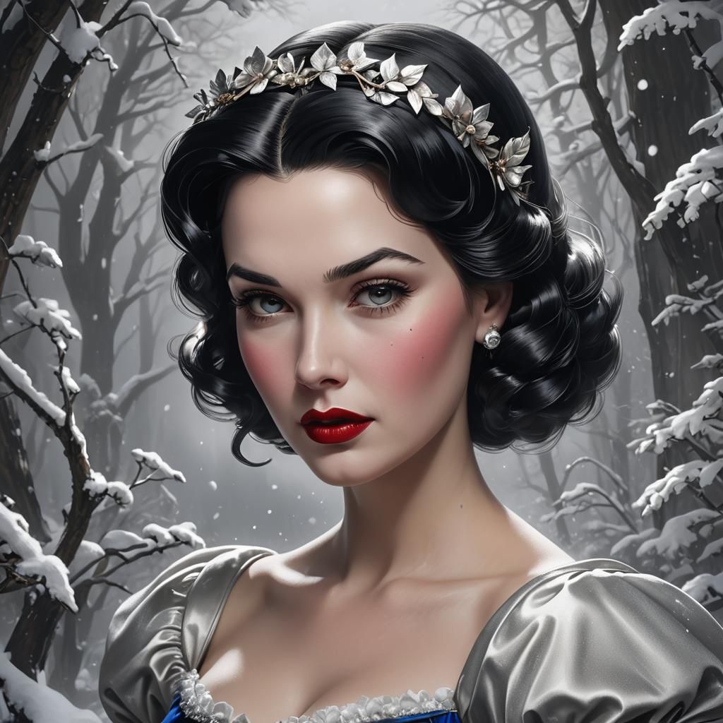 Snow White as 1950s Pin-Up in Noir Style