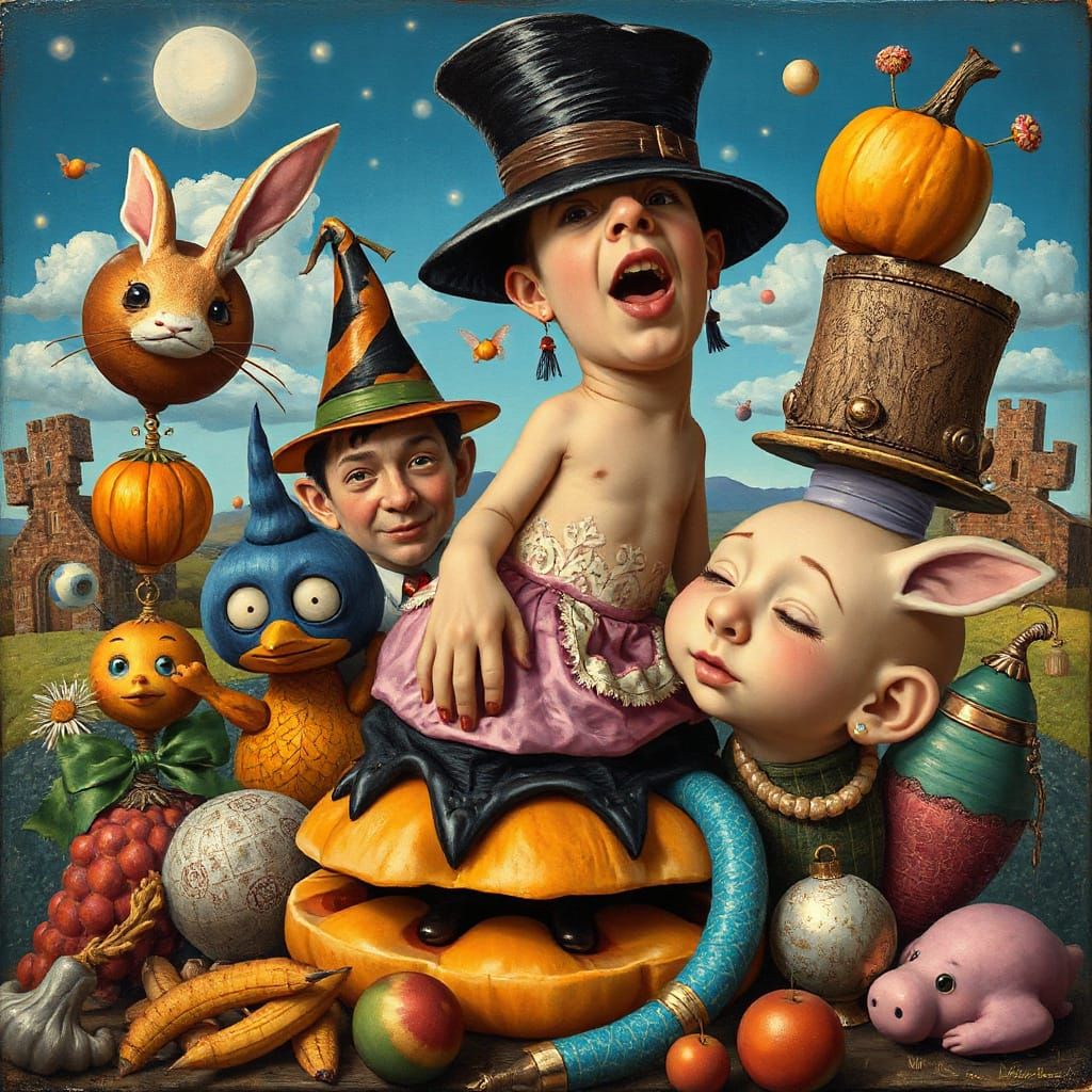 Surreal Composition in a Comic Book Style