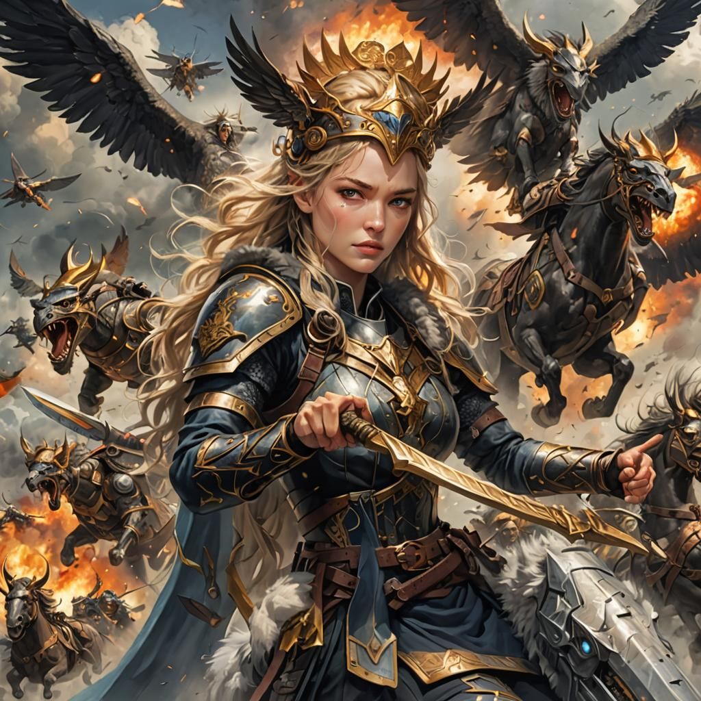 Epic Ride of The Valkyries AI Image