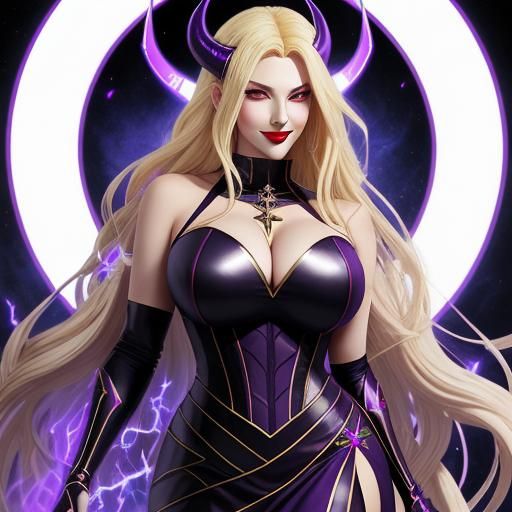 Anime Girl Mage with Futuristic Clothes